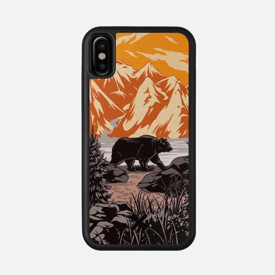 Kodiak Case for the Apple iPhone X featuring a UV Printed Wenge Wood backer with the Keyway X Mark#Phone Model_iPhone X