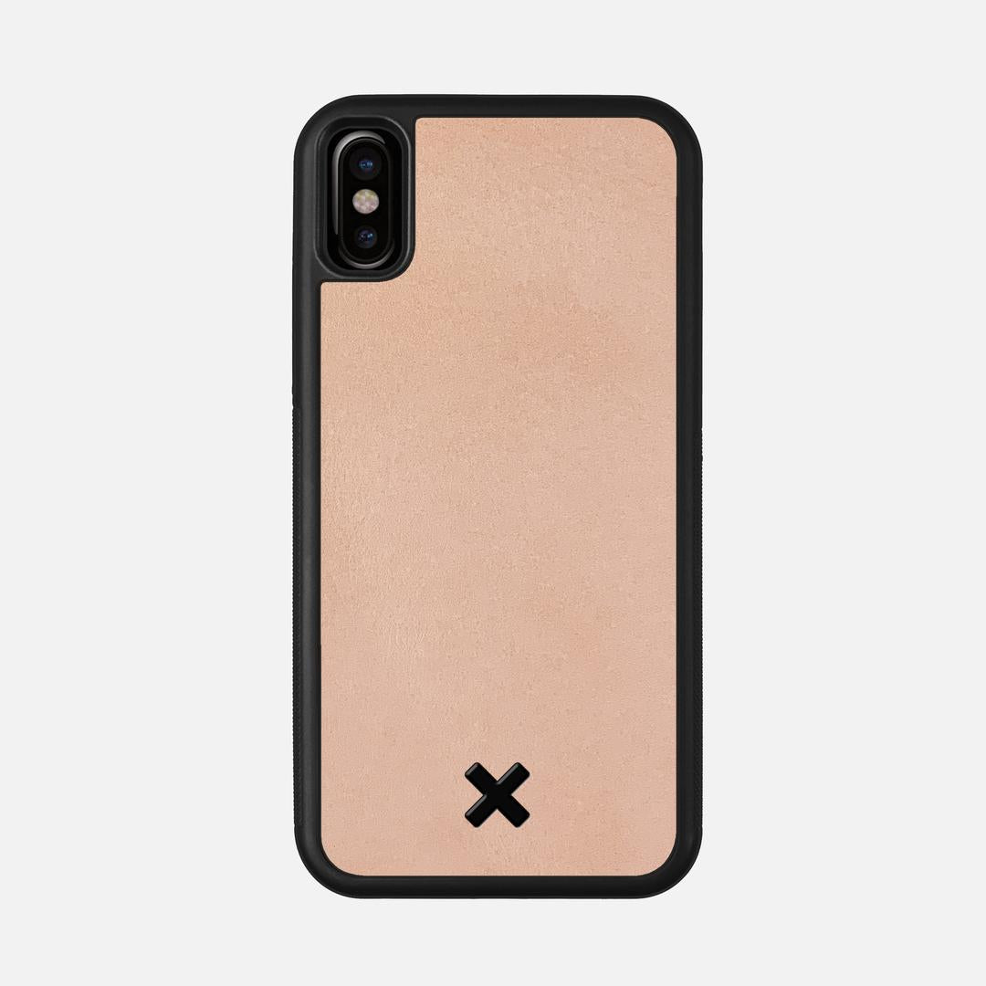 Natural Leather Case for the Apple iPhone X featuring a Genuine Leather backer with the Keyway X Mark#Phone Model_iPhone X