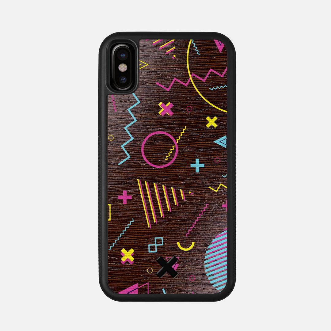 Neon Case for the Apple iPhone X featuring a UV Printed Wenge Wood backer with the Keyway X Mark#Phone Model_iPhone X
