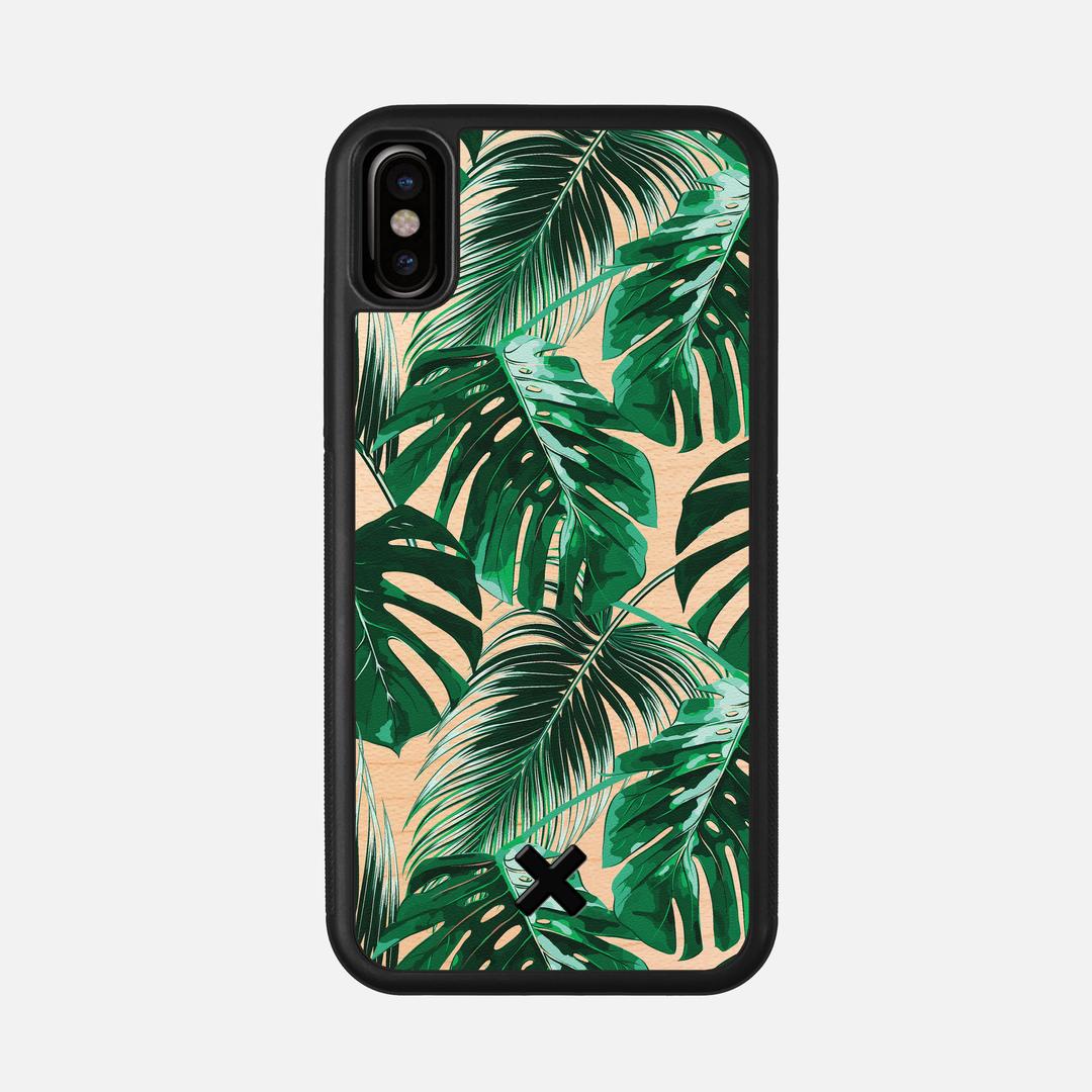 Palm Case for the Apple iPhone X featuring a UV Printed Maple Wood backer with the Keyway X Mark#Phone Model_iPhone X