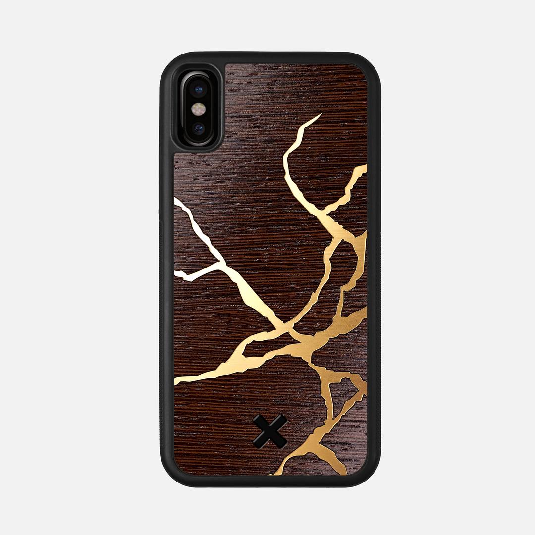 Restore Case for the Apple iPhone X featuring a Gold and Wenge Wood backer with the Keyway X Mark#Phone Model_iPhone X
