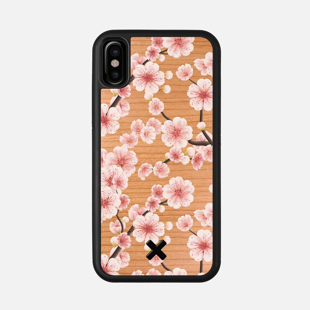 Sakura Case for the Apple iPhone X featuring a UV Printed Cherry Wood backer with the Keyway X Mark#Phone Model_iPhone X