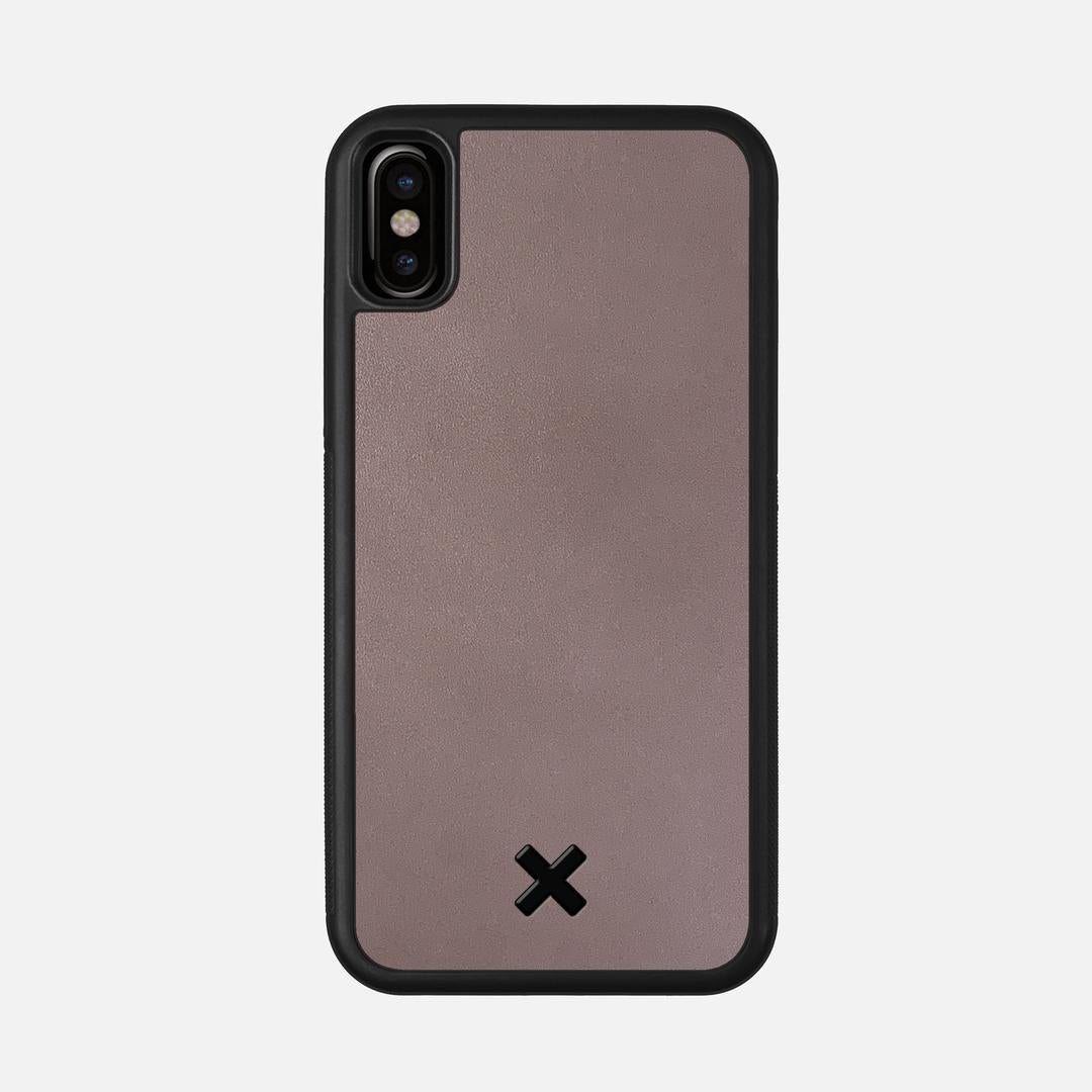 Slate Leather Case for the Apple iPhone X featuring a Genuine Leather backer with the Keyway X Mark#Phone Model_iPhone X