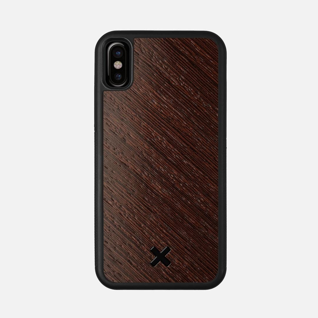 Wenge Pure Case for the Apple iPhone X featuring a Wenge Wood backer with the Keyway X Mark#Phone Model_iPhone X