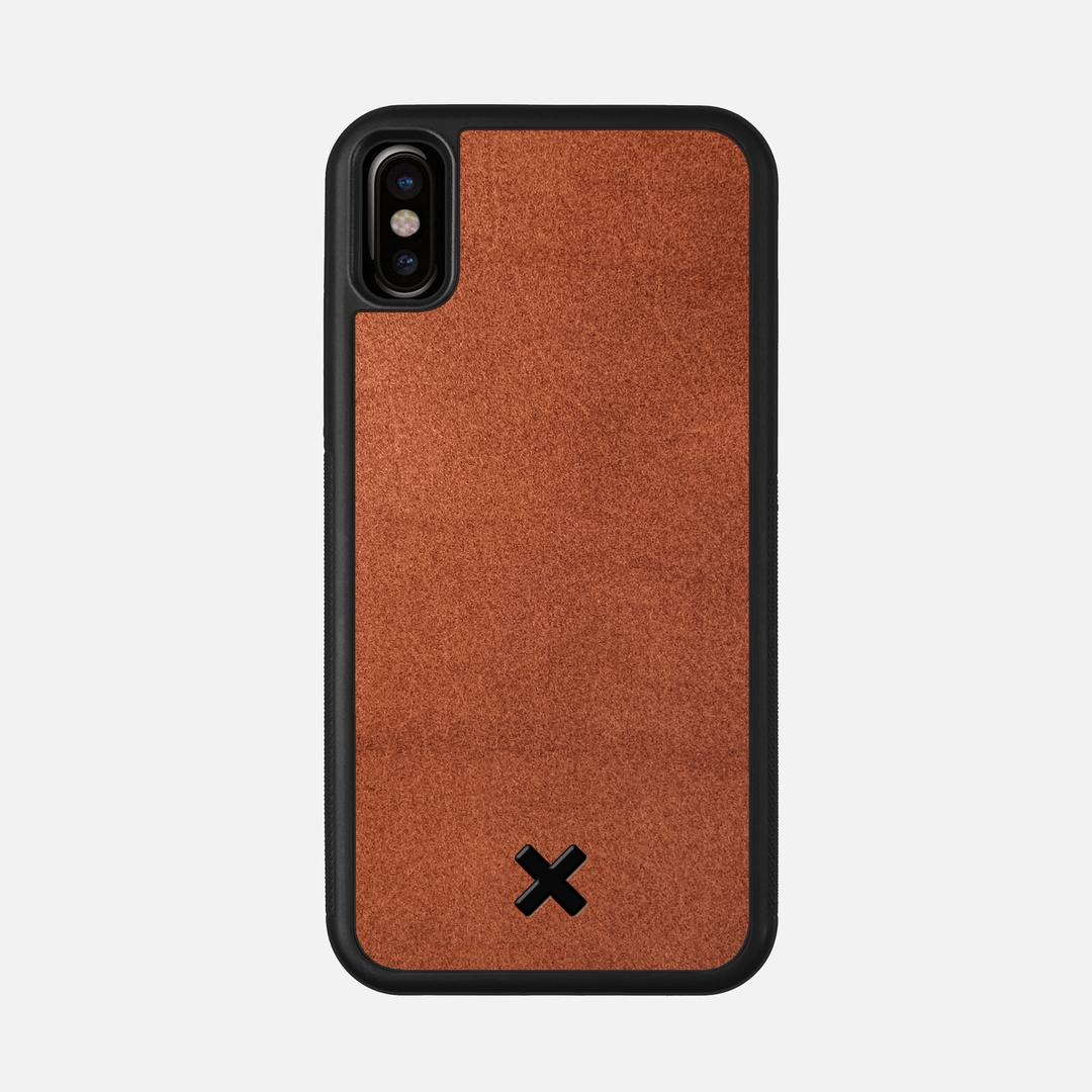 Whiskey Leather Case for the Apple iPhone X featuring a Genuine Leather backer with the Keyway X Mark#Phone Model_iPhone X