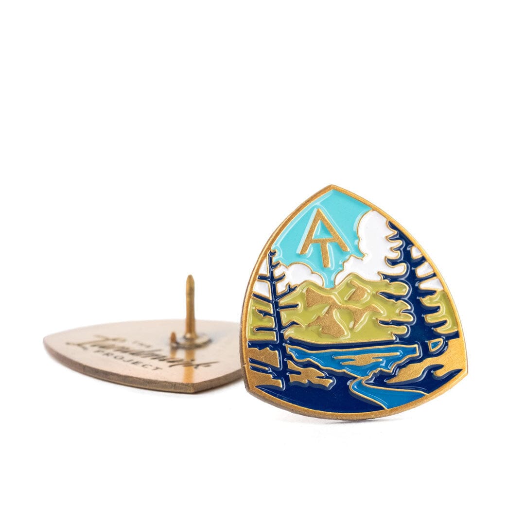 Appalachian Trail Enamel Pin by The Landmark Project, Detailed View