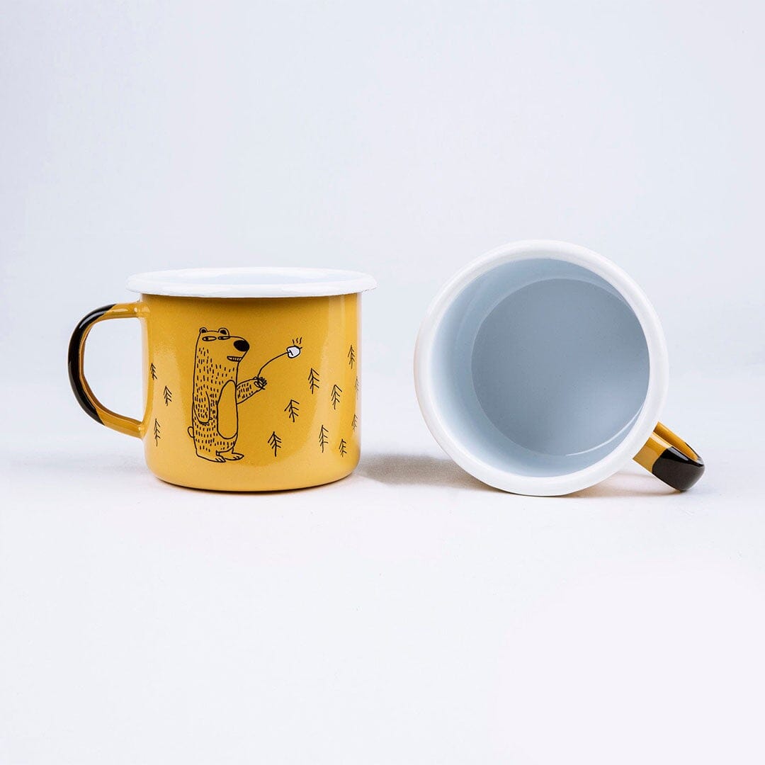 KEYWAY | Sierra Outfitters - Camp More Worry Less Enamel Mug, Handcrafted by Artisans in Poland, Stacked View