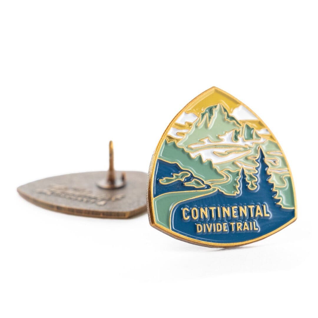 Continental Divide Trail Enamel Pin by The Landmark Project, Detailed View
