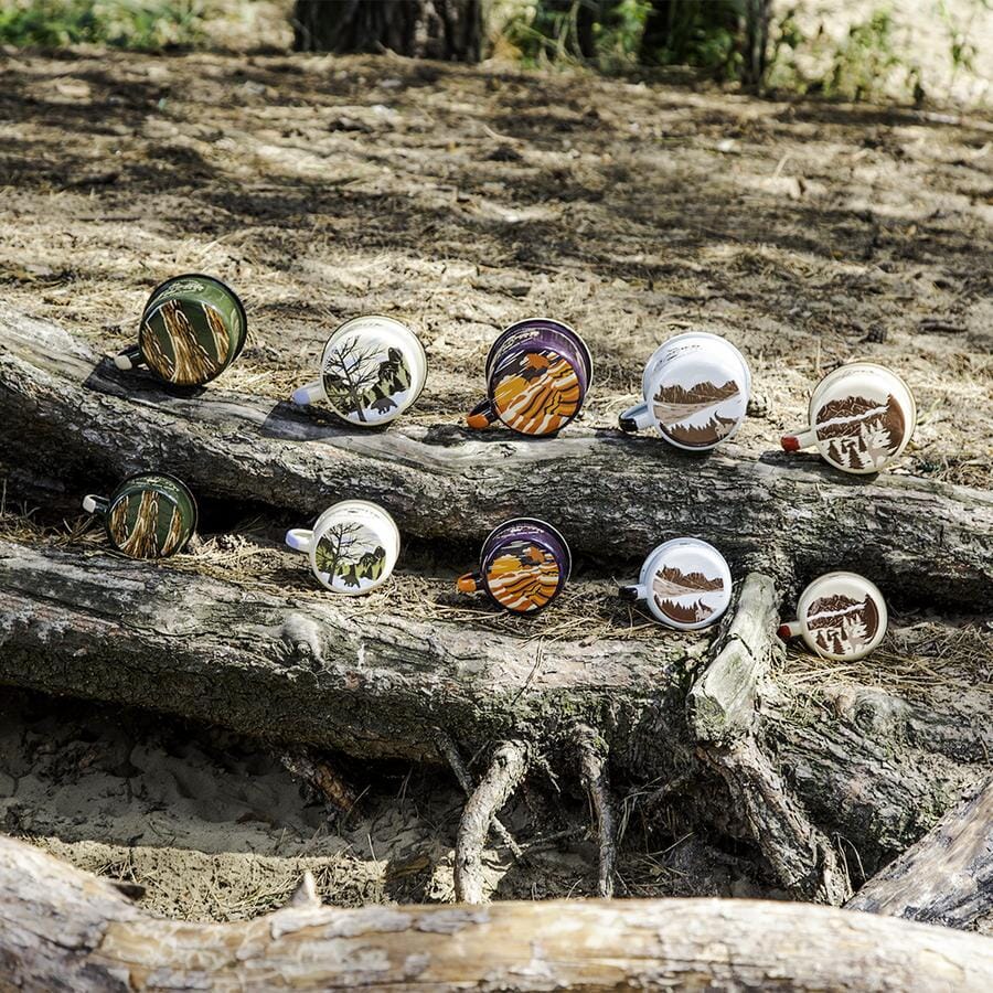 KEYWAY | Emalco - Badlands Bellied Enamel Mug, Handcrafted by Artisans in Poland, Selection Action Group Shot