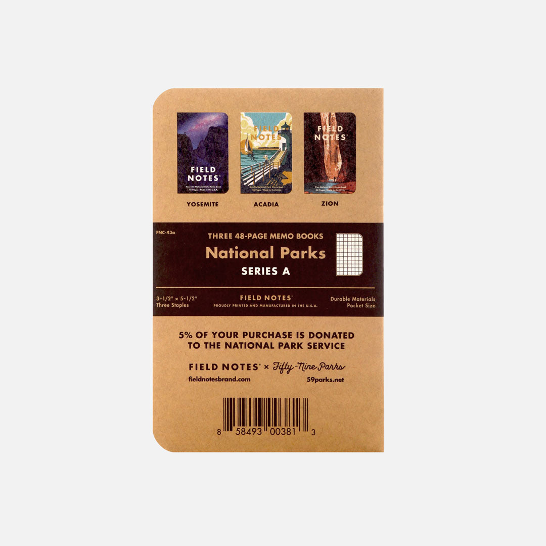 Field Notes - National Parks Series A Back Card