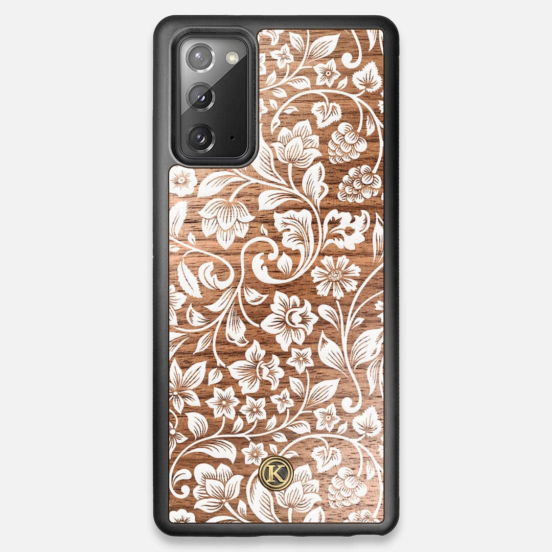 Front view of the Blossom Whitewash Wood Galaxy Note 20 Case by Keyway Designs