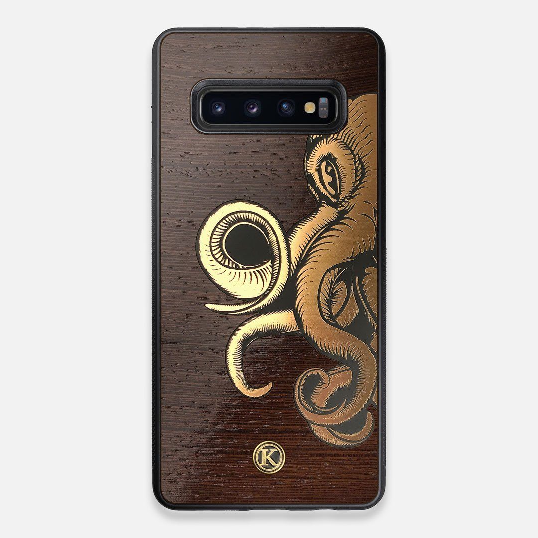 Kraken 2.0 | Handmade Gold & Wenge Wood Galaxy S10+ Case by Keyway