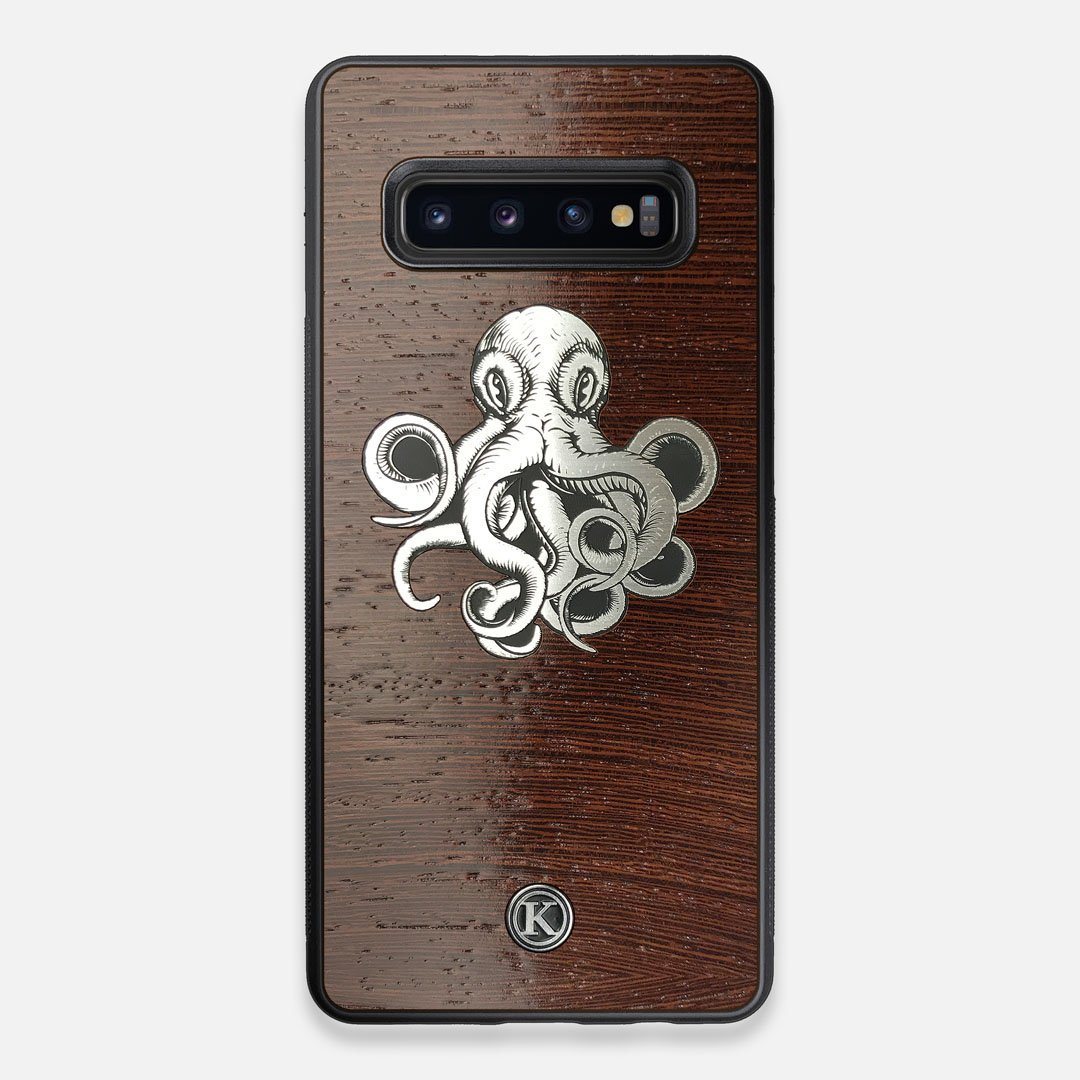 Front view of the Prize Kraken Wenge Wood Galaxy S10+ Case by Keyway Designs