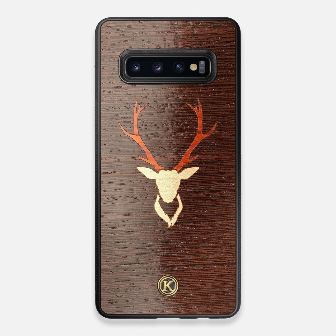 Front view of the Stag Wenge Wood Galaxy S10+ Case by Keyway Designs