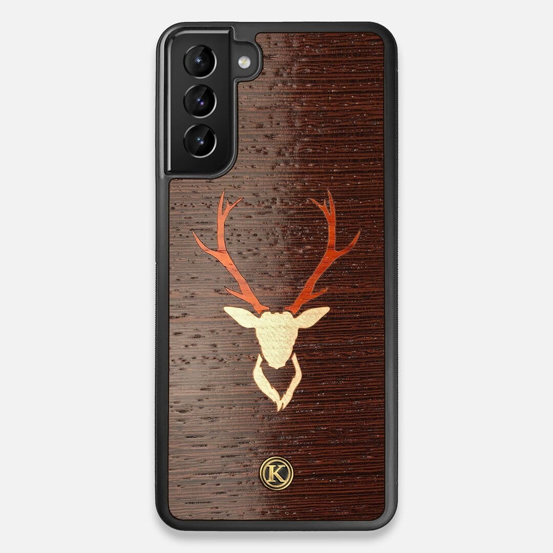 Front view of the Stag Wenge Wood Galaxy S21 Plus Case by Keyway Designs