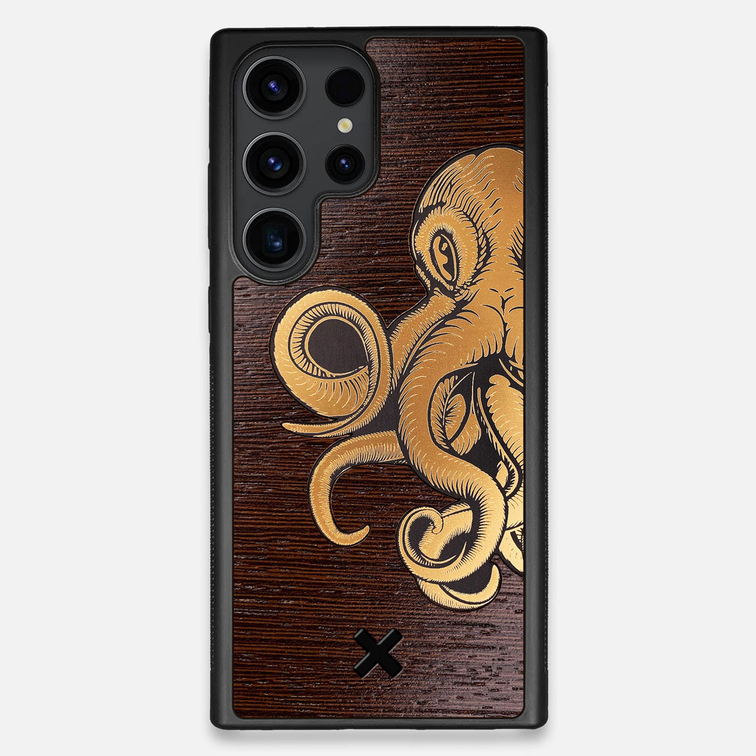 Kraken 2.0 | Handmade Gold & Wenge Wood Galaxy S23 Ultra Case by