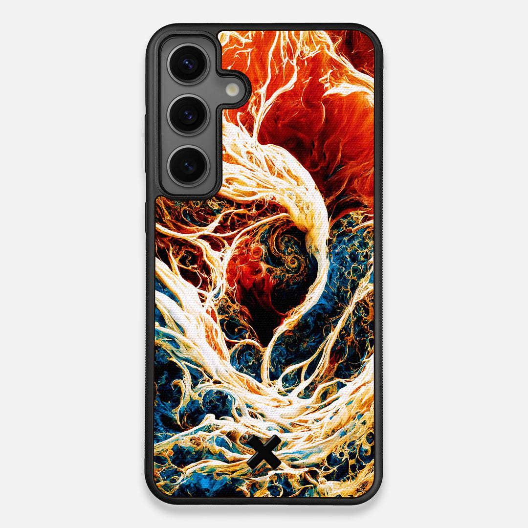 Front view of the stylized AI generated art print created by John Wingfield printed to cotton canvas Galaxy S24+ Case by Keyway Designs