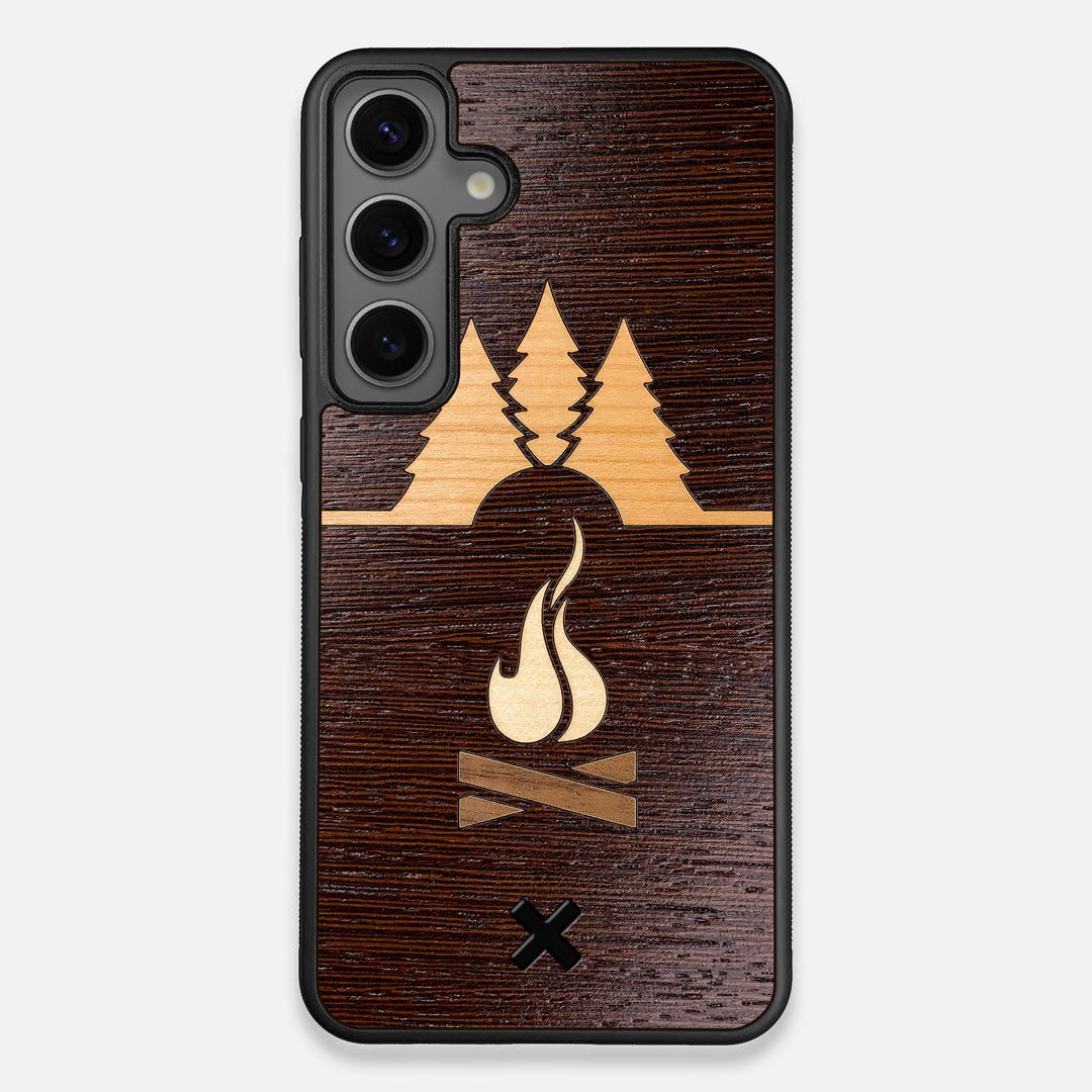 Front view of the Nomad Campsite Wood Galaxy S24 Plus Case by Keyway Designs
