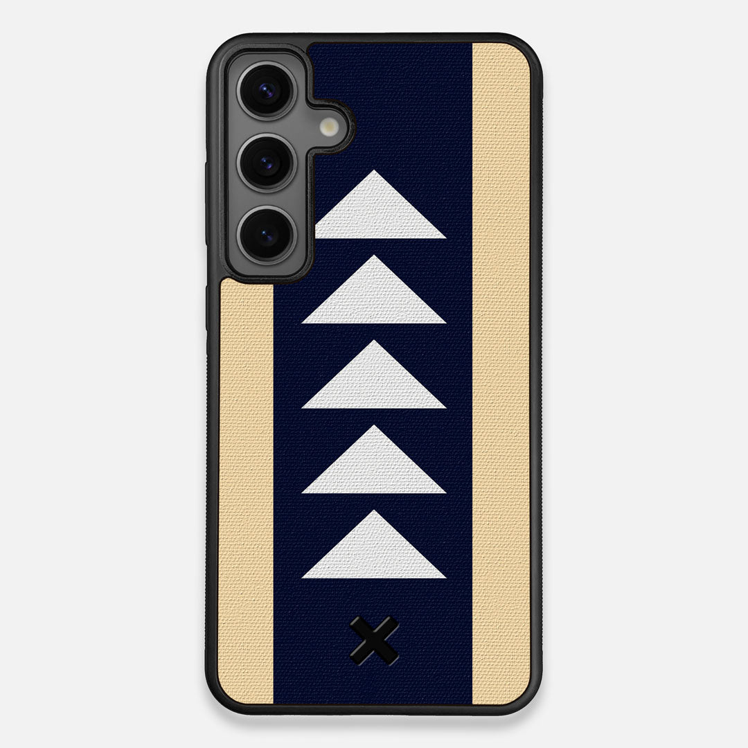 Front view of the Track Adventure Marker in the Wayfinder series UV-Printed thick cotton canvas Galaxy S24 Plus Case by Keyway Designs