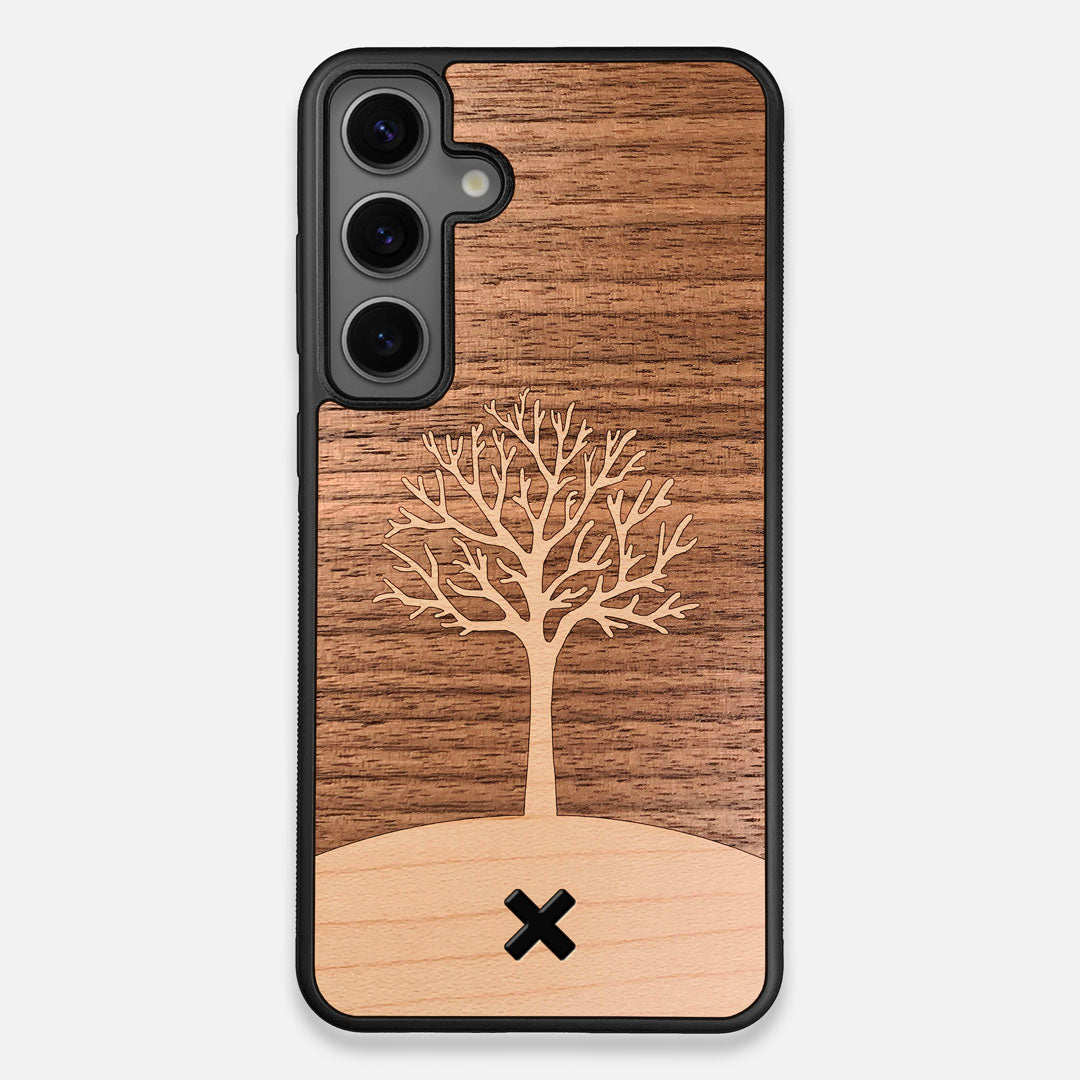 Front view of the Tree Of Life Walnut Wood Galaxy S24 Plus Case by Keyway Designs