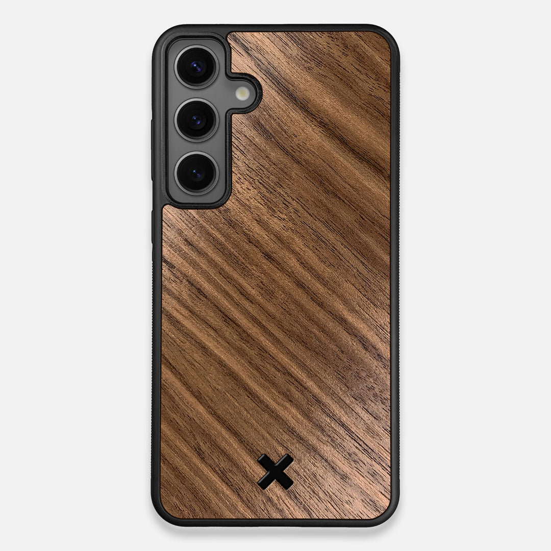 Front view of the Walnut Pure Minimalist Wood Galaxy S24 Plus Case by Keyway Designs