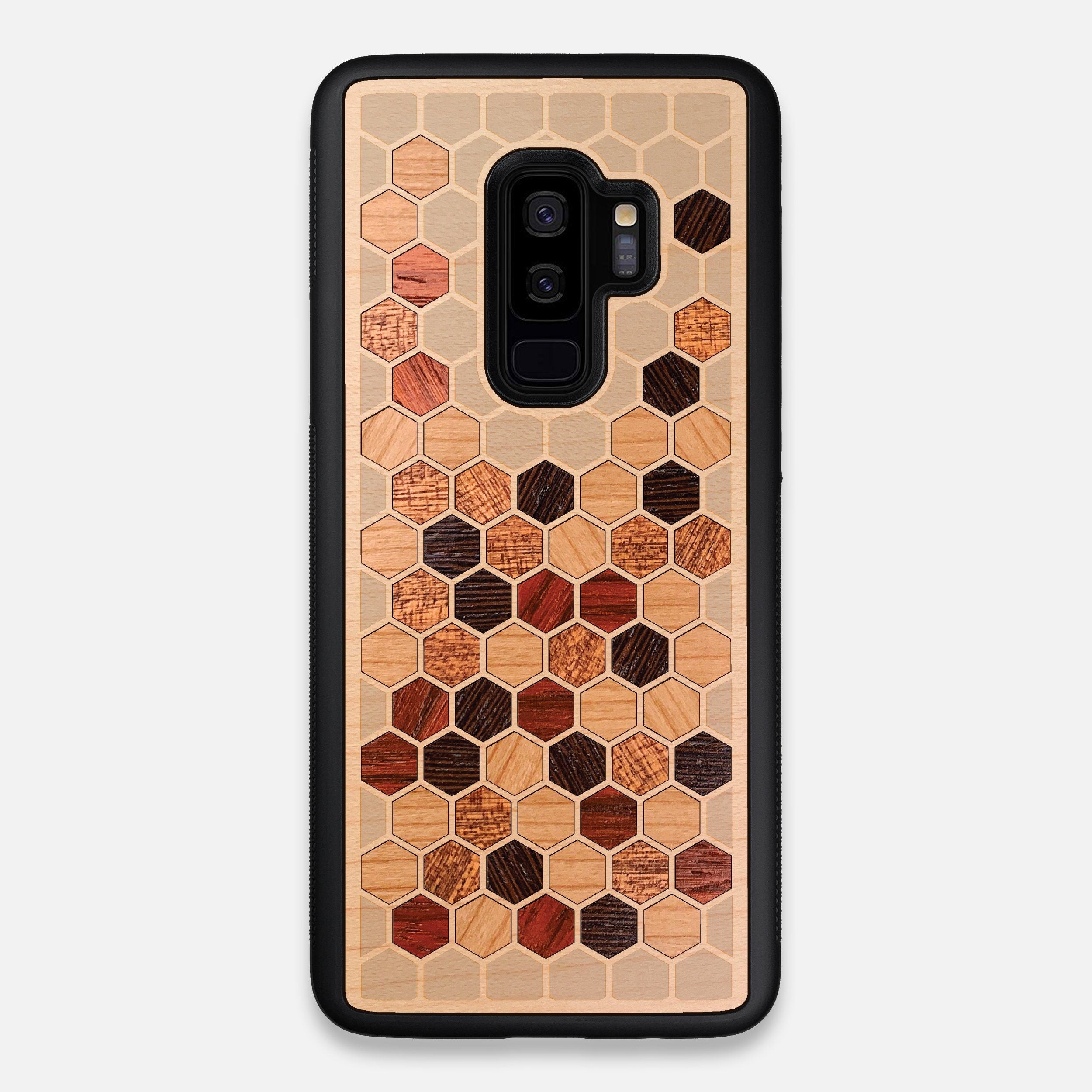 Front view of the Cellular Maple Wood Galaxy S9+ Case by Keyway Designs
