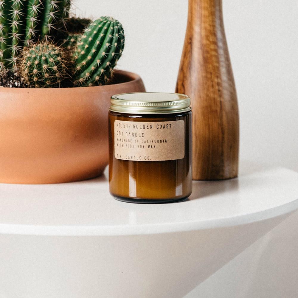 P.F. Candle - No.21: Golden Coast Soy Wax Jar Candle Screw Top Lid