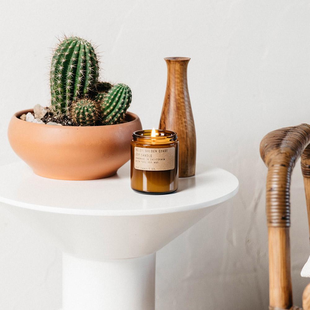 P.F. Candle - No.21: Golden Coast Soy Wax Jar Candle Bedside Table