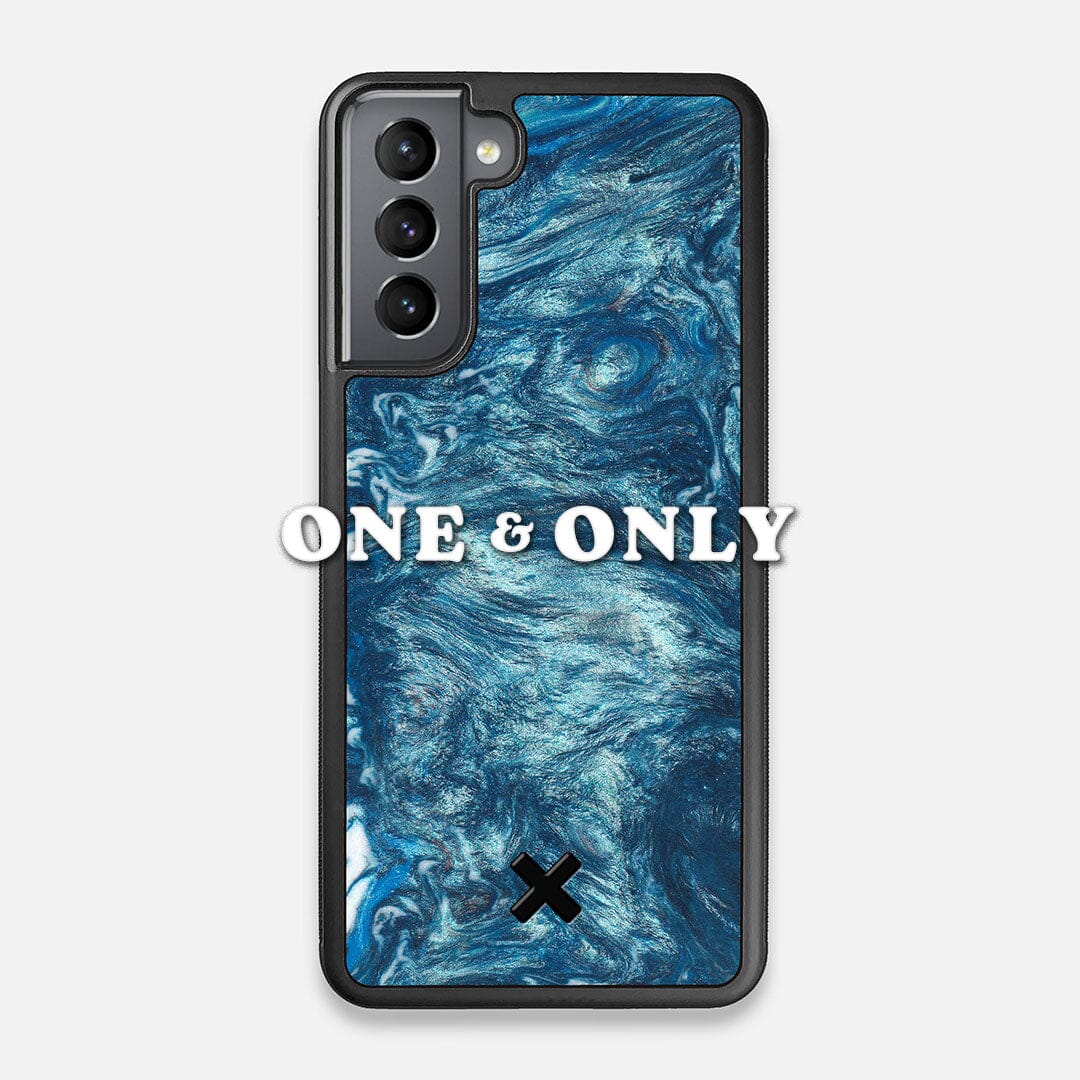 Front view of the One and Only Wood and Resin Galaxy S21 Case by Keyway Designs