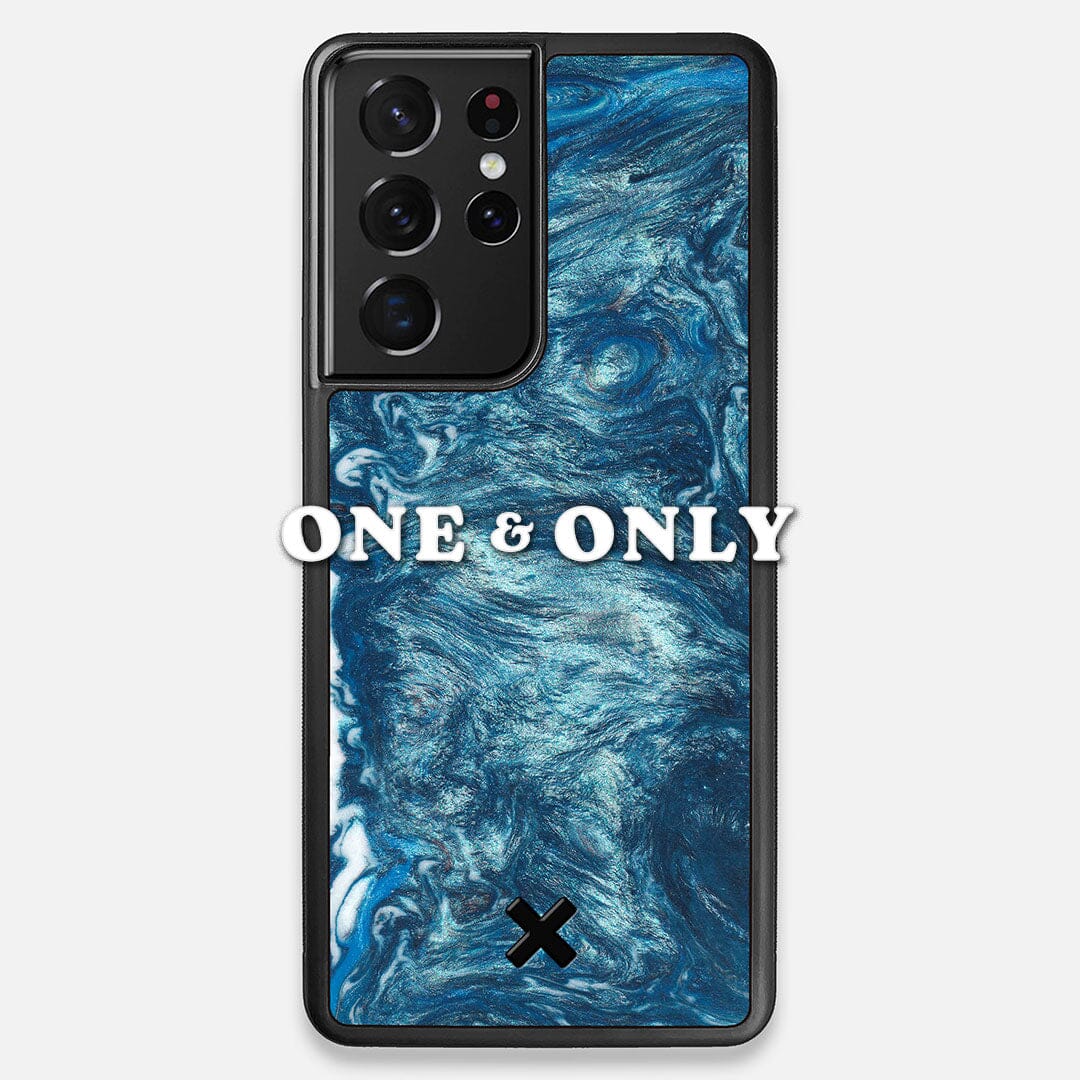 Front view of the One and Only Wood and Resin Galaxy S21 Ultra Case by Keyway Designs