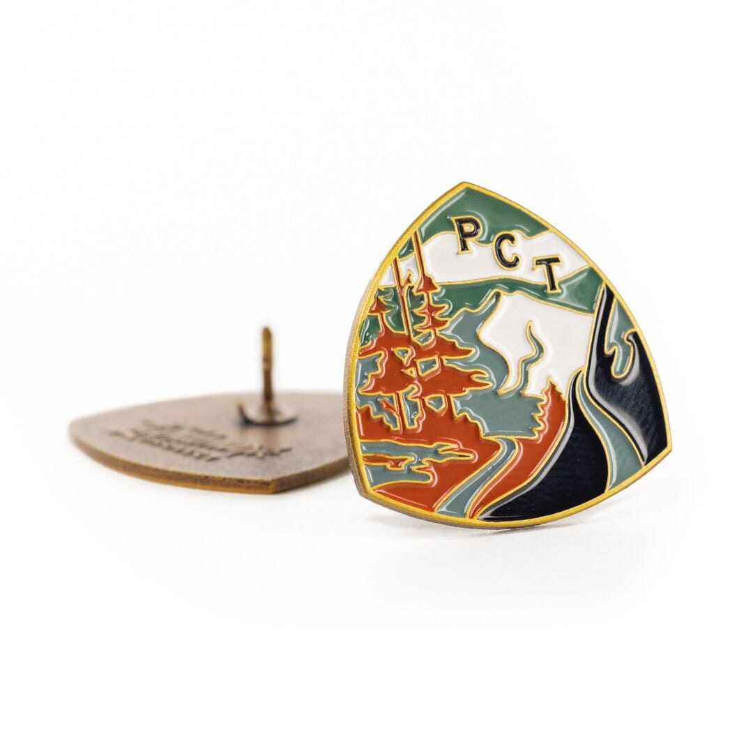 Pacific Crest Trail Enamel Pin by The Landmark Project, Detailed View