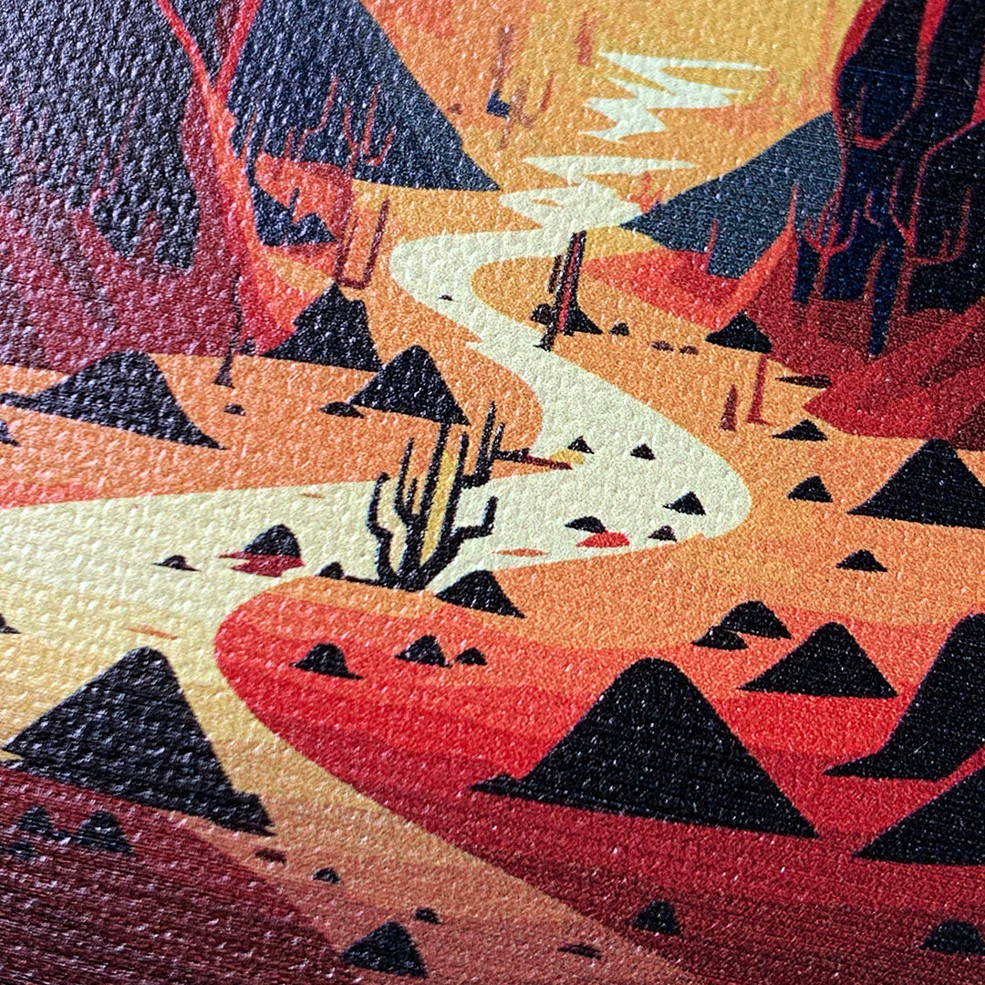 Zoomed in detailed shot of the stylized thin river cutting deep through a canyon sunset printed on cotton canvas Galaxy S24+ Case by Keyway Designs