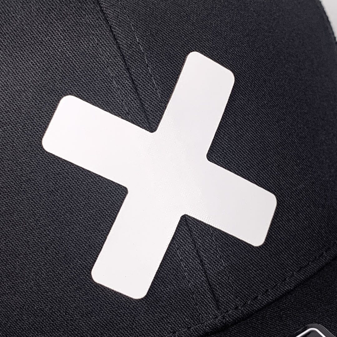 X-Mark Snapback, White on Black