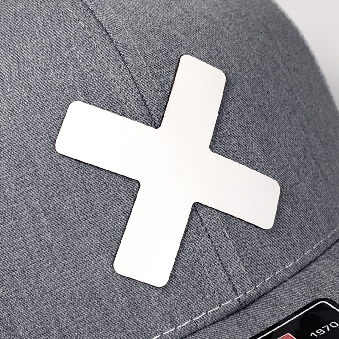 X-Mark Snapback, White on Grey