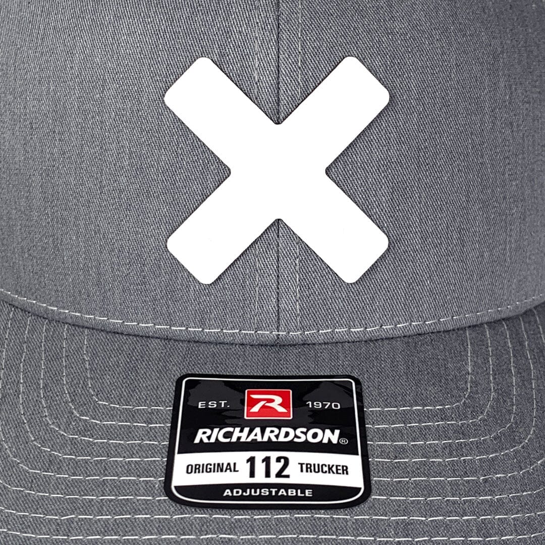 X-Mark Snapback, White on Grey