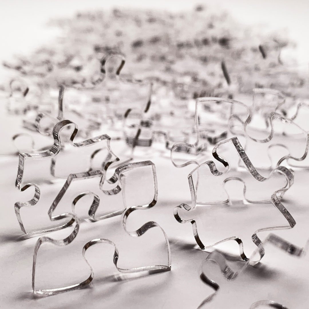 Keyway's Impossible Jigsaw Puzzle Pieces No.225A in Clear Acrylic