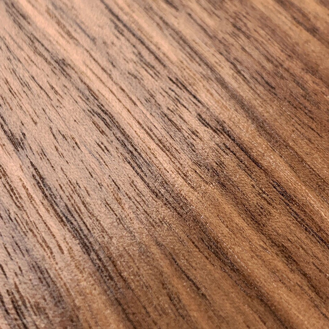 Zoomed in detailed shot of the Walnut Pure Minimalist Wood iPhone XS Max Case by Keyway Designs