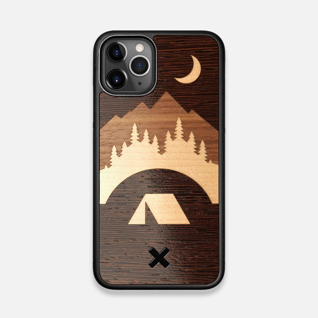 Front view of the Wilderness Wenge Wood iPhone 11 Pro Case by Keyway Designs