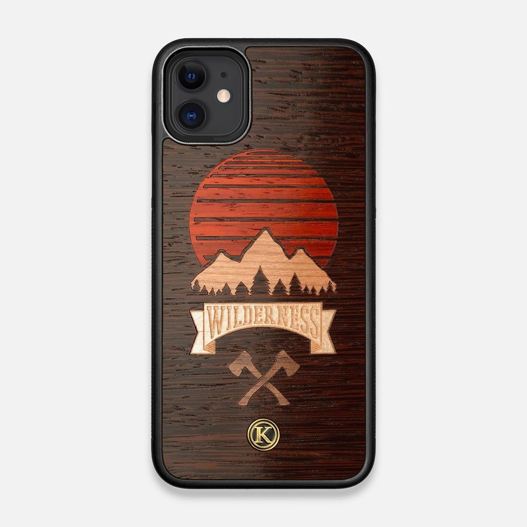 Front view of the Wilderness Wenge Wood iPhone 11 Case by Keyway Designs