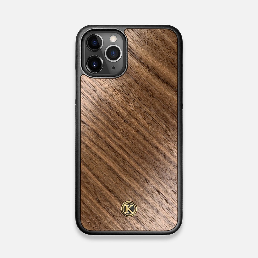Front view of the Walnut Pure Minimalist Wood iPhone 11 Pro Case by Keyway Designs