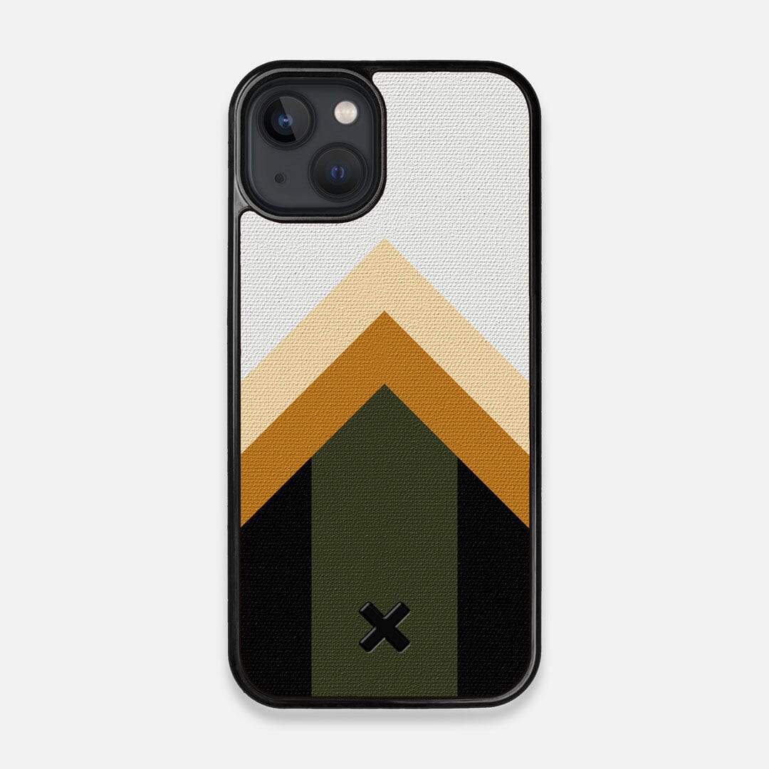 Front view of the Ascent Adventure Marker in the Wayfinder series UV-Printed thick cotton canvas iPhone 13 MagSafe Case by Keyway Designs