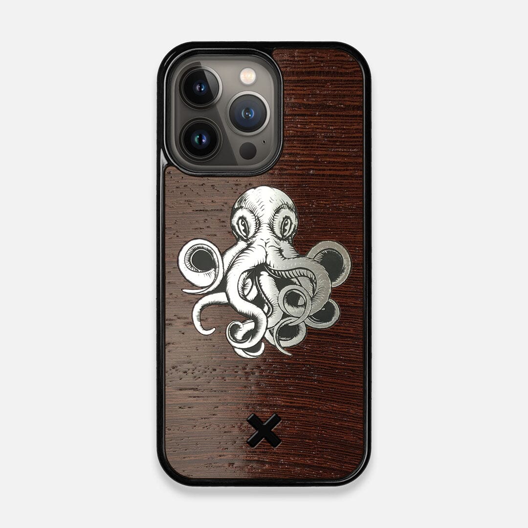 Front view of the Prize Kraken Wenge Wood iPhone 13 Pro Case by Keyway Designs