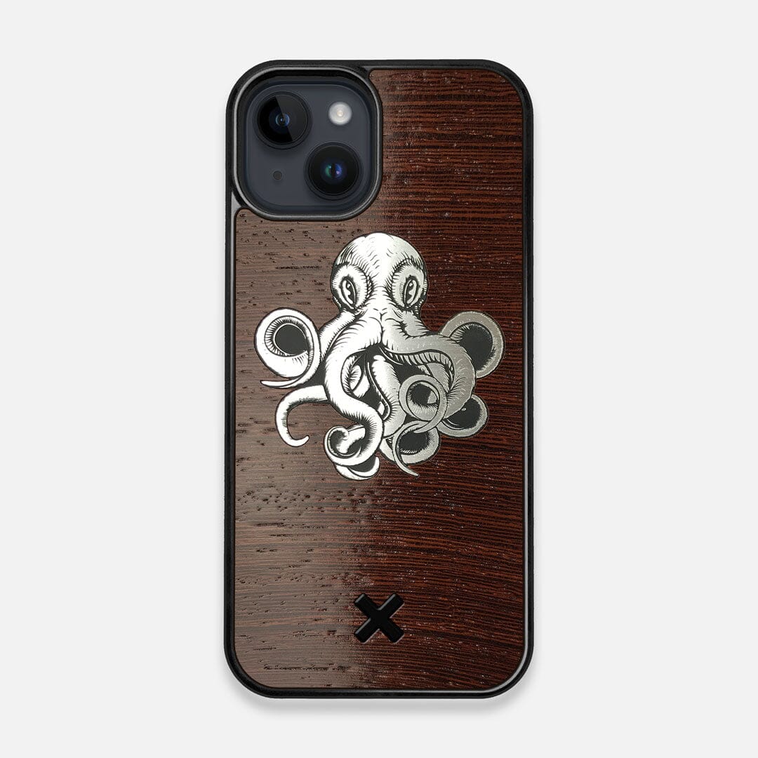 Front view of the Prize Kraken Wenge Wood iPhone 15 MagSafe Case by Keyway Designs