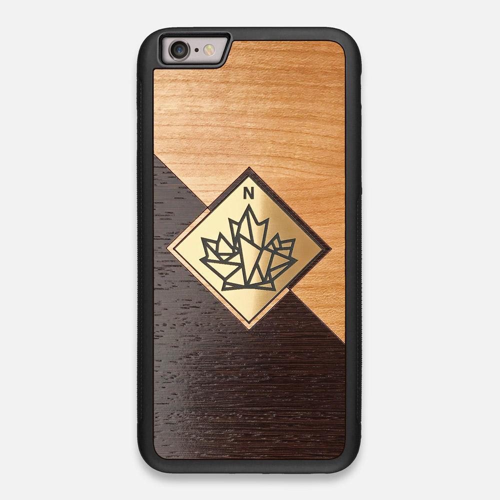 Front view of the True North by Northern Philosophy Cherry & Wenge Wood iPhone 6 Plus Case by Keyway Designs