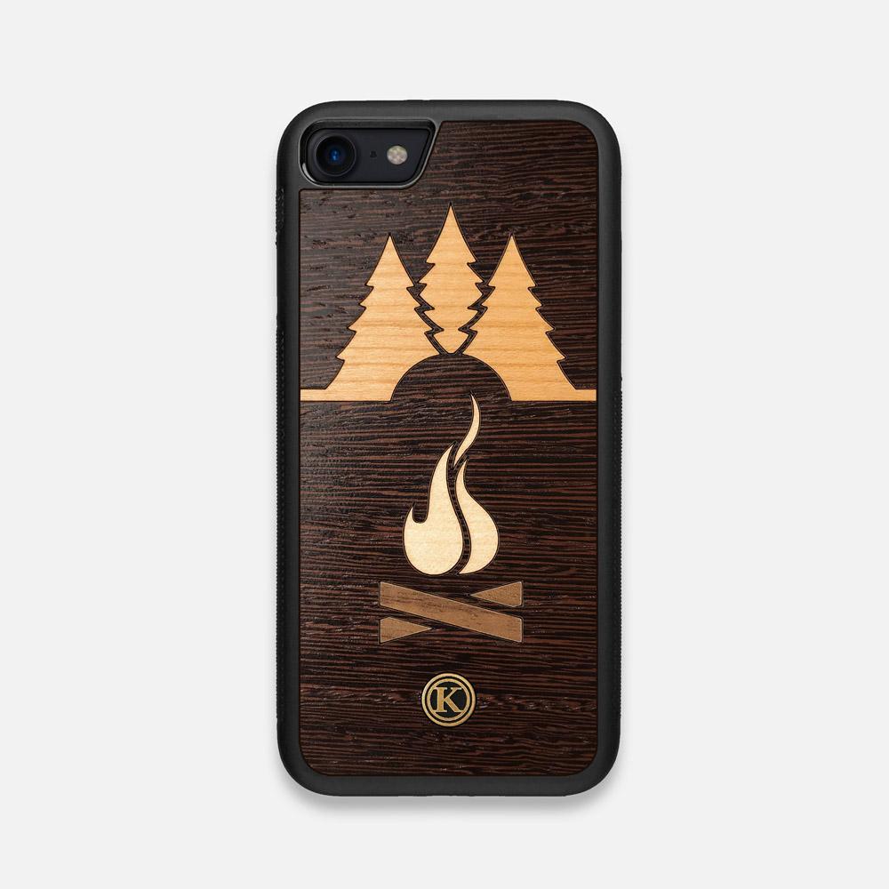 Front view of the Nomad Campsite Wood iPhone 7/8 Case by Keyway Designs