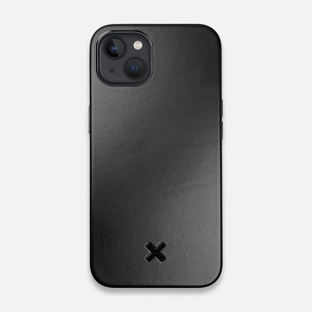Keyway Leather MagSafe iPhone 13 case in Charcoal Black Leather