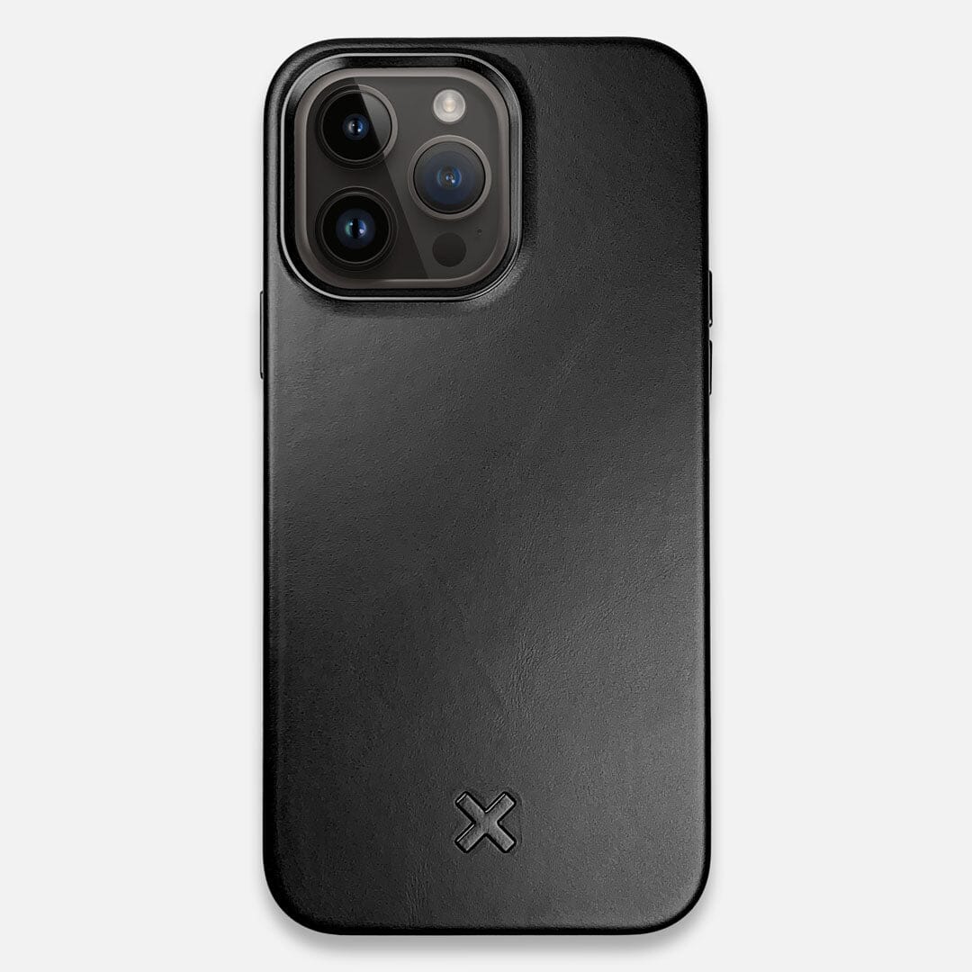 Keyway Leather MagSafe iPhone 14 Pro Max case in Charcoal Black Leather