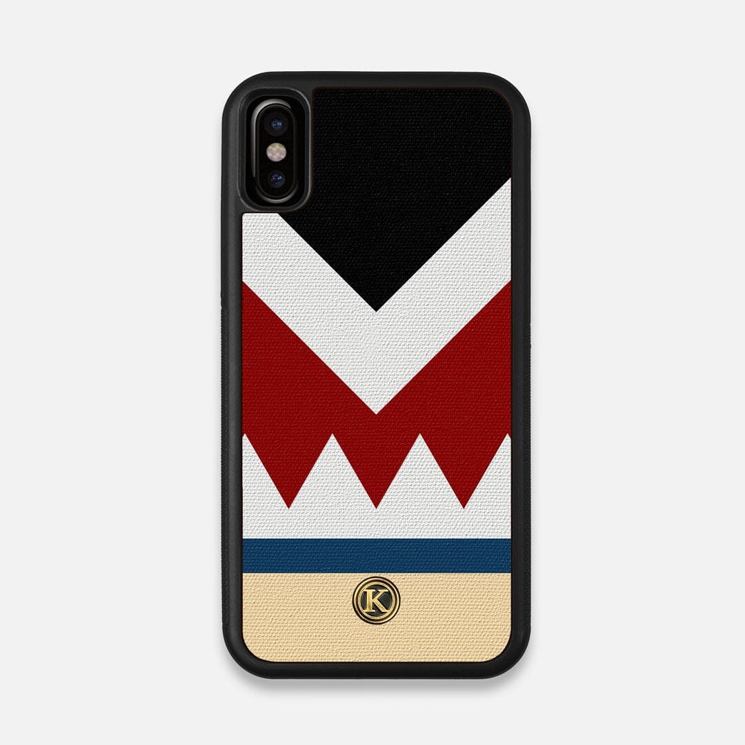Front view of the Cove Adventure Marker in the Wayfinder series UV-Printed thick cotton canvas iPhone X Case by Keyway Designs