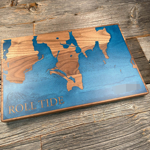 Epoxy map of Groton Long Point, New London County, Connecticut, USA, handmade by Keyway