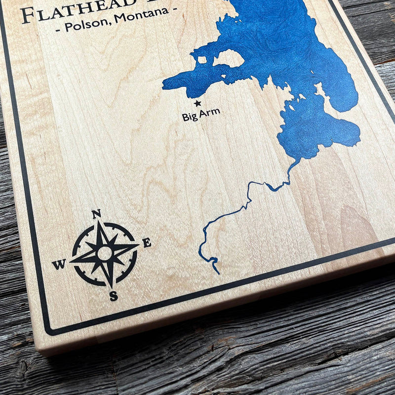 Detail of the Flathead Lake map by Keyway